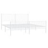 vidaXL Estrutura de cama com cabeceira e p&eacute;s 200x200 cm metal branco