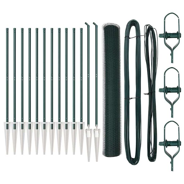 vidaXL Poste de Cerca Verde 25 x 1 m (malha de 25 mm) A&ccedil;o