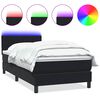 vidaXL Cama box spring c/ colch&atilde;o e LED 100x220 cm veludo preto