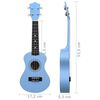 vidaXL Conjunto ukulele soprano infantil com saco 21" azul-bebé