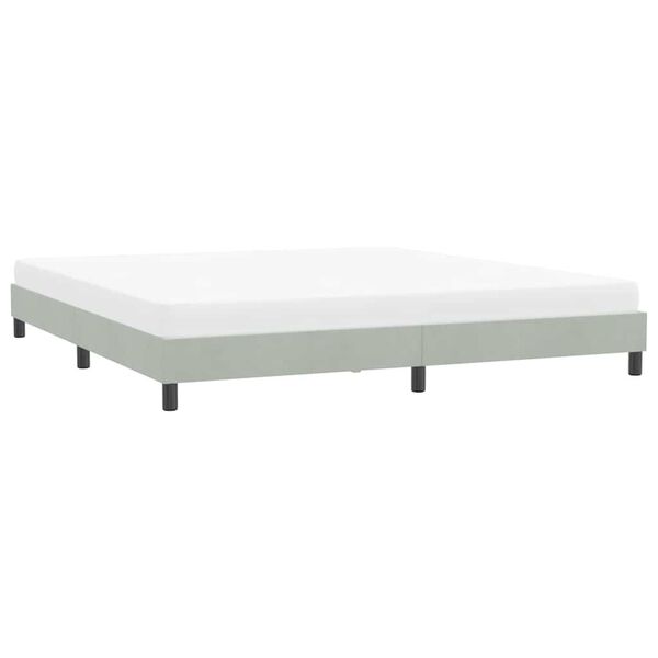 vidaXL Estrutura de cama sem colch&atilde;o 180x210 cm veludo cinzento-claro