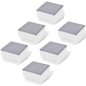 vidaXL Luzes LED de encastrar no ch&atilde;o 6 pcs 100x100x68 mm
