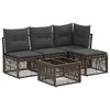 vidaXL Conjunto de Sof&aacute; de Jardim 5 pcs Cinzento vime PE
