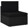 vidaXL 5 pcs conjunto lounge de jardim c/ almofad&otilde;es vime PE preto