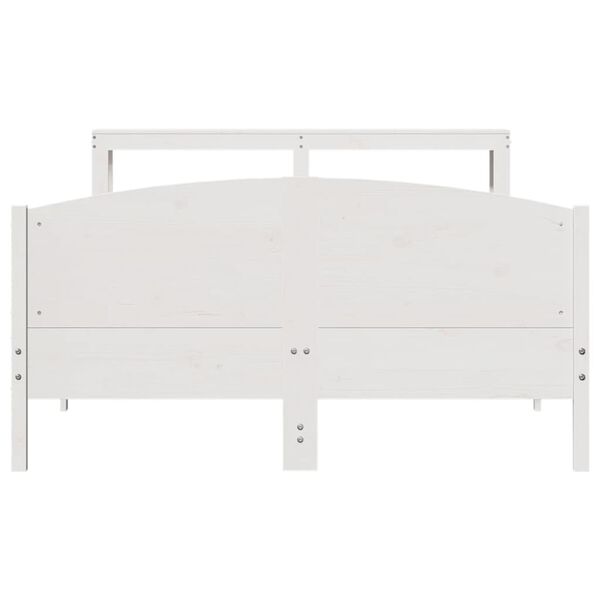 vidaXL Cama sem colch&atilde;o 140x190 cm madeira de pinho maci&ccedil;a branco