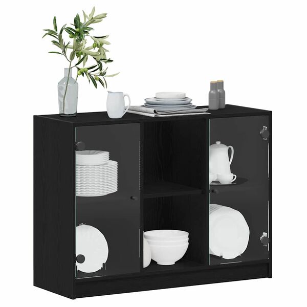 vidaXL Buffet Carvalho Preto 100 x 37 x 75.5 cm