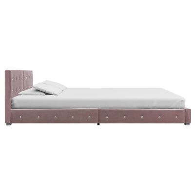 vidaXL Estrutura de cama 180x200 cm veludo cor-de-rosa