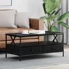 vidaXL Mesa de centro with Drawer Carvalho preto 100 x 51 x 45 cm