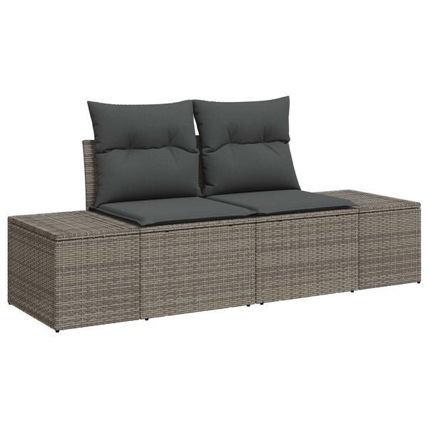 vidaXL Conjunto de Sof&aacute; de Jardim 6 pcs Cinzeto Rattan Sint&eacute;tico