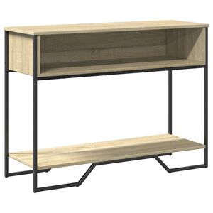 vidaXL Mesa consola 100x35x74,5cm derivados de madeira carvalho sonoma