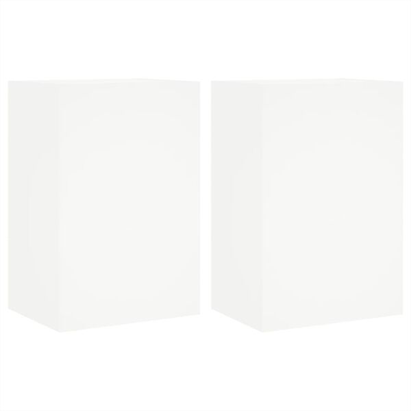 vidaXL M&oacute;veis parede p/ TV 2pcs 40,5x30x60 cm derivados madeira branco