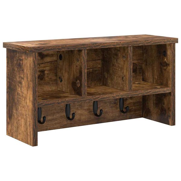 vidaXL Cabideiro de Parede Carvalho Defumado 50 x 16 x 26 cm