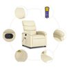 vidaXL Poltrona de massagens reclin&aacute;vel couro artificial cor creme