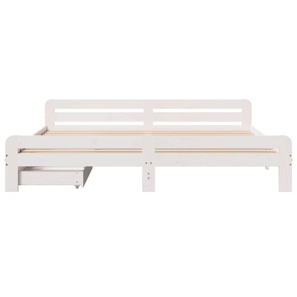 vidaXL Cama sem colch&atilde;o 180x200 cm madeira de pinho maci&ccedil;a branco