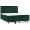 vidaXL Cama com molas/colch&atilde;o 180x200 cm veludo verde-escuro