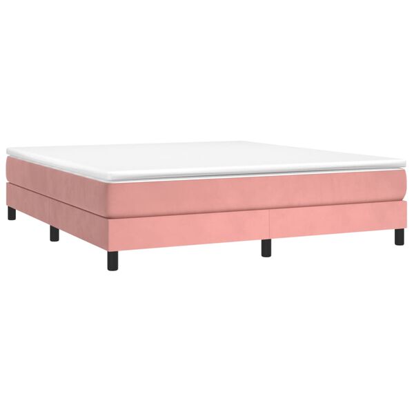 vidaXL Cama com molas/colch&atilde;o 180x200 cm veludo rosa