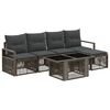 vidaXL Conjunto de Sof&aacute; de Jardim 6 unid. Cinza e Cinza Escuro vime PE