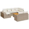 vidaXL 11 pcs conjunto sof&aacute;s de jardim c/ almofad&otilde;es vime PE bege