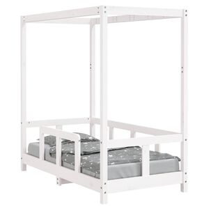 vidaXL Estrutura de cama infantil 70x140 cm pinho maci&ccedil;o branco
