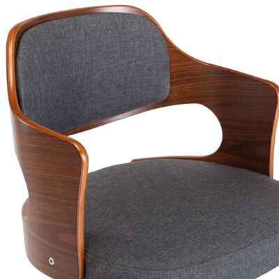 vidaXL Cadeiras de jantar 6 pcs madeira curvada e tecido cinzento