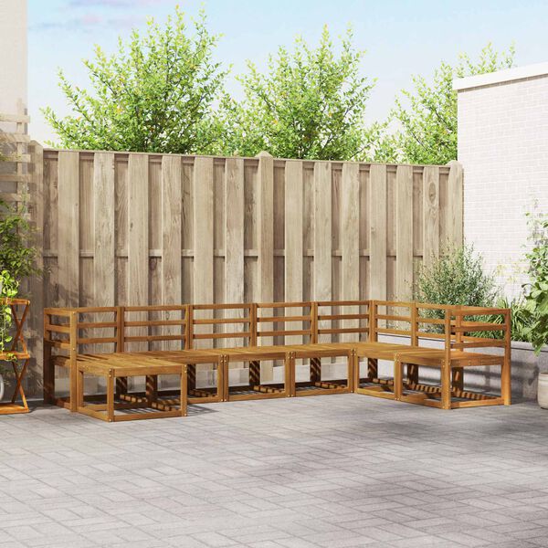 vidaXL Conjunto de Sof&aacute;s para Exterior 8 pcs Natural e Antracite