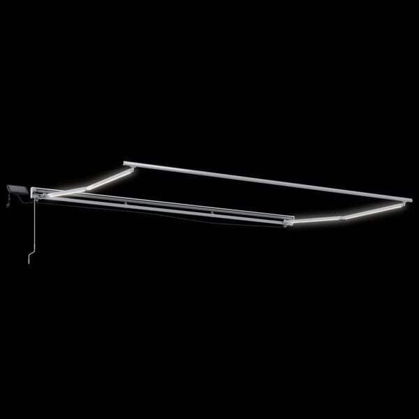 vidaXL Estrutura de Toldo Manual com LEDs Branco 4 x 2 m