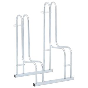 vidaXL Suporte independente para 2 bicicletas a&ccedil;o galvanizado