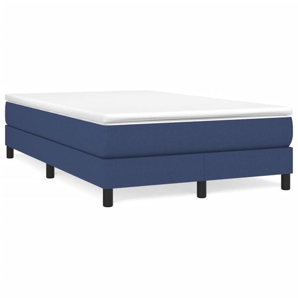 vidaXL Cama boxspring com colch&atilde;o 120x190 cm tecido azul