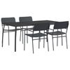 vidaXL Conjunto de sala de jantar 5 unid. Antracite 165 x 80 x 72 cm