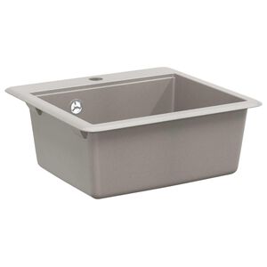 vidaXL Pia 80% Quartzo e 20% Resina 470 x 440 mm Cinzeto