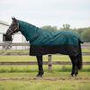 vidaXL Cobertor de Cavalo Verde Escuro e Preto 115 cm Poli&eacute;ster