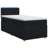 vidaXL Cama box spring com colch&atilde;o Preto 80 x 200 cm Tecido