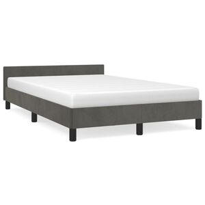 vidaXL Estrutura de cama sem colch&atilde;o 120x190 cm Veludo cinza escuro
