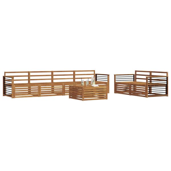 vidaXL Conjunto de Sof&aacute;s para Exterior 7 pcs Natural