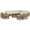 vidaXL Conjunto de Sof&aacute; de Jardim 13 unid. Bege e Branco Creme vime PE