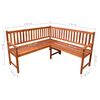vidaXL Banco de canto para jardim com almofad&otilde;es 150 cm ac&aacute;cia maci&ccedil;a
