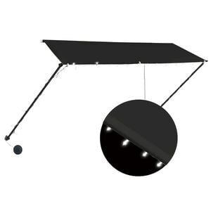 vidaXL Toldo retr&aacute;til com LED 300x150 cm antracite