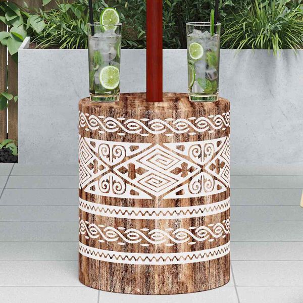 vidaXL Base para chapéu de sol branco lavado Ø34 x 40 cm