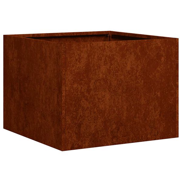 vidaXL Floreira enferrujada 40x40x30 cm a&ccedil;o resistente