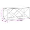 vidaXL Mesa de centro 110x45x45 cm a&ccedil;o inoxid&aacute;vel e vidro
