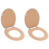 vidaXL Assentos de sanita 2 pcs com tampas MDF design bambu