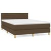 vidaXL Cama com molas/colch&atilde;o 140x190 cm tecido castanho-escuro