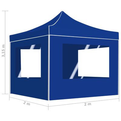 vidaXL Tenda dobrável profissional com paredes alumínio 2x2 m azul