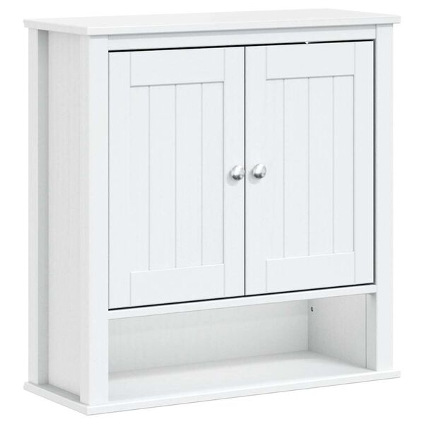 vidaXL M&oacute;vel de parede p/ WC BERG 69,5x27x71,5cm madeira maci&ccedil;a branco