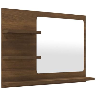 vidaXL Espelho WC 60x10,5x45 cm derivados de madeira carvalho castanho