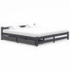 vidaXL Estrutura cama c/ 2 gavetas 200x200cm pinho maci&ccedil;o cinza-escuro