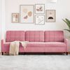 vidaXL Sof&aacute; de 3 lugares 210 cm veludo rosa