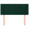 vidaXL Cabeceira de cama c/ abas veludo 93x16x78/88 cm verde-escuro