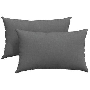 vidaXL Travesseiros de Sof&aacute; 2 pcs Cinza Escuro 50 x 30 cm tecido