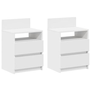 vidaXL Mesas de cabeceira 2 pcs com 2 gavetas 40x33x60 cm branco
